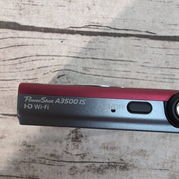 Canon PowerShot A3500 IS Red Digital Camera 16MP 5x Zoom WiFi w/ Case & Cables - Picture 5 of 13
